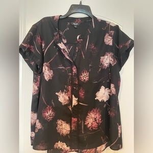Black floral blouse PXL